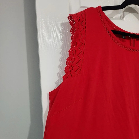 Talbots Woman Petite Red Crochet Sleeveless Fit and Flare Dress in Size 3XP - Picture 5 of 12
